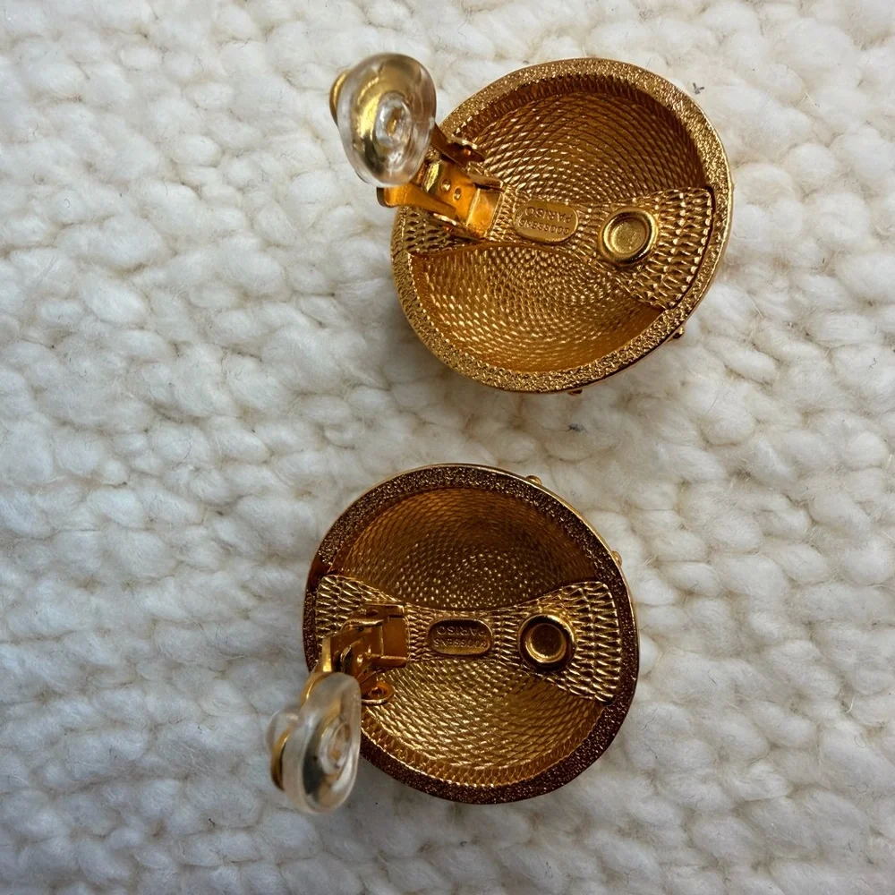 💙✨ Goossens Paris Gold & Blue Crystal Clip-On Earrings💙✨ - Picture 7 of 9